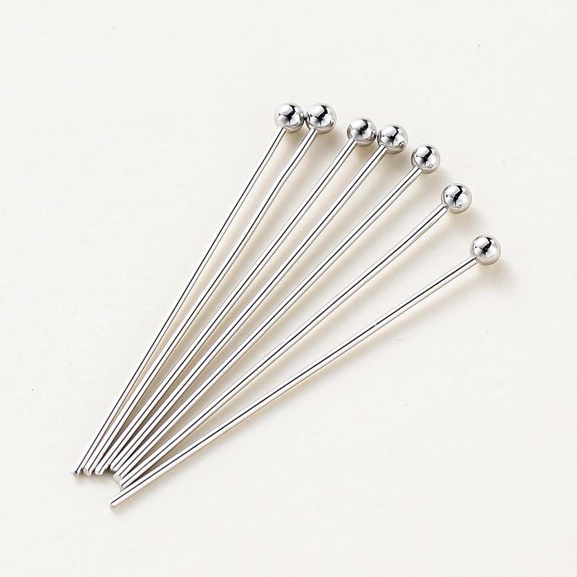 100Pcslot 14K 18K Gold Plated 16-50Mm Ball Head Pins Diy Jewelry Making Findings Brass Metal Flat Head Eye Head Pins Supplies