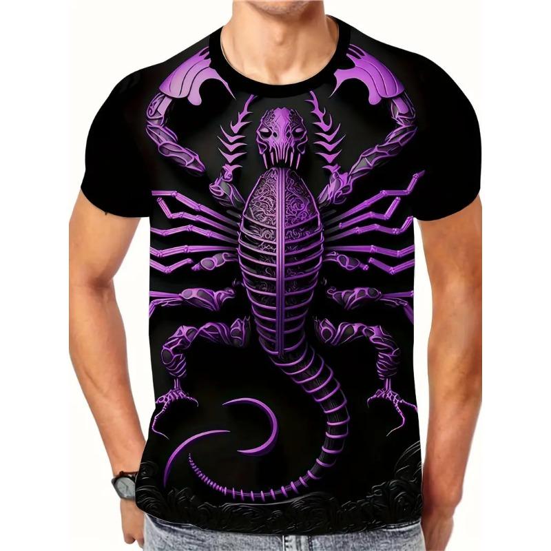 Animal Scorpion Pattern T Shirts For Men/Women 3D Printing Street Trend T-shirts Summer Short Sleeve Tops Oversized Man Clothing