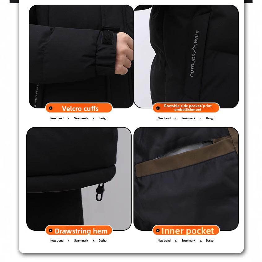 High-End Winter Cotton-Padded Coat Men's Thick Loose Trendy Fashionable Warm Cotton Cloth Hooded Large Cotton-Padded Jacket Winter Windproof Jacket