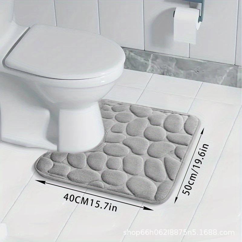 50cm Thick Flannel U-Shaped Floor Mat for Bathroom  Absorbent Toilet Mat