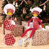 Mini Apron Clothing for Doll Christmas Elf Doll Baker Set Elf Chef Clothing Dress up Accessories Including Chef Hat,Rolling Pin,Egg Beater,Baking