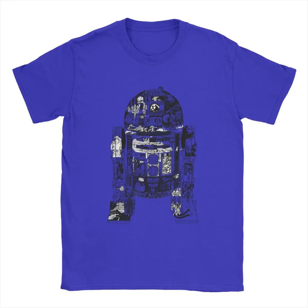 Vintage Epic R2D2 Stars Wars T-Shirt Men Crew Neck Pure Cotton T Shirts Short Sleeve Tees Plus Size Tops
