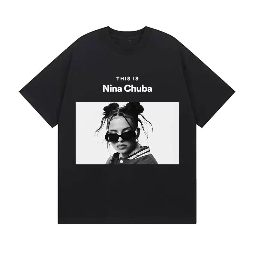 Nina Chuba Trasa Koncertowa 2026 Koszulka z Nadrukiem Męska Damska Odzież Hip Hop Krótki Rękaw Koszulki Retro Moda Bawełniana Koszulka Oversize