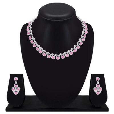 Silver Plated Alloy Necklace Set with Earrings For Women