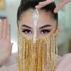 Neue Mode Kristall Gesichts Kette Quaste Maske für Frauen Kopfschmuck Schleier Maskenball Tanzparty Kostüm Sexy Gesichts Schmuck Zubehör
