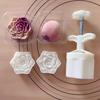 Plastic Mooncake Stamp Cute Flower Shape Mooncake Mold Festival DIY Hand Press Mooncake Cutters Pastry Decorating Gadget