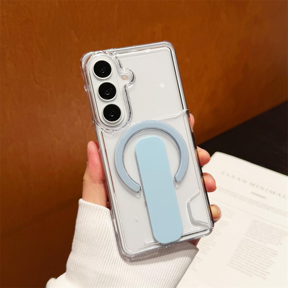 

Clear Card Holder Grip Bracket Magnetic Case For Samsung S26 S25 S24 Plus Ultra For Magsafe Shockproof Full Bumper Cover Galaxy S26 Ultra