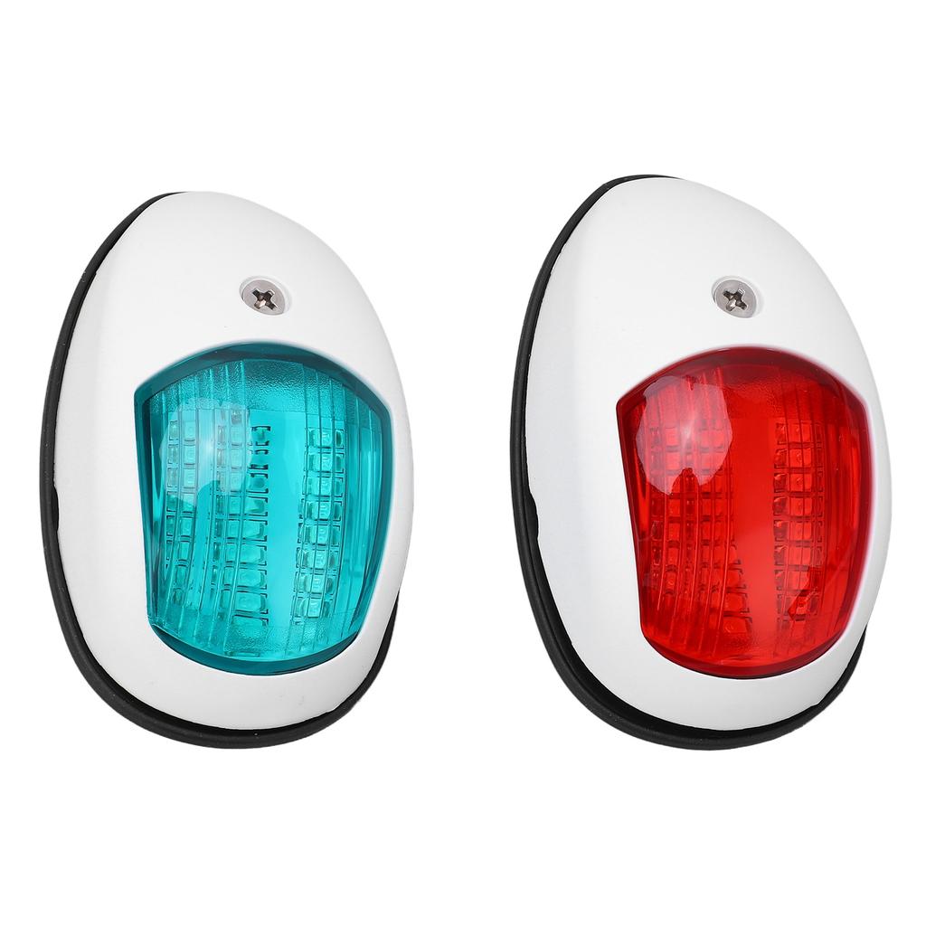 2Pcs IP66 Marine Sailing Signal Light DC 12V 3W LED Navigation Lamp Red Green Light for Yacht BoatWhite
