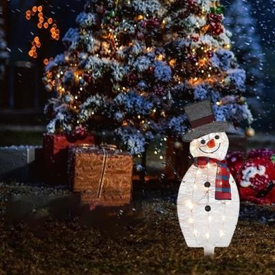 Christmas Snowman Light Lamp Ornament for Holiday Party Lawn Decoration