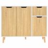 VidaXL Buffet White and Sonoma Oak 90x30x72 Cm Engineered Wood 326818