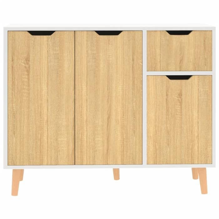VidaXL Buffet White and Sonoma Oak 90x30x72 Cm Engineered Wood 326818