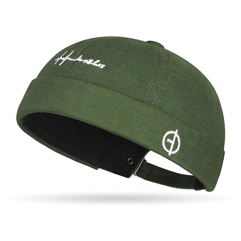 

Embroidered Letter-patterned Hipster Hats Without Brims and Melon Rind Hats for Men and Women Street Hip-hop Style Domed Landlord Hats Adjustable 55-60cm