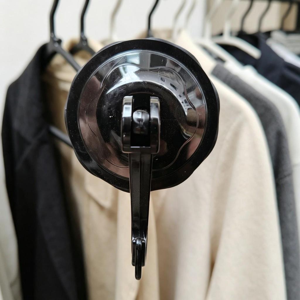 Enhanced Nail-Free Suction Cup Hook: Removable Multi-Purpose Hanger for Kitchen & Bathroom Tiles.