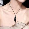 Crystal 18K Plated Wolf Tooth Pendant Necklace Fine Polished Adjustable Length Couple Accessories