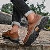 Módní Outdoorové Kempingové Turistické Boty Pánské Kožené Šněrovací Ploché Horolezecké Boty s Tlustou Podrážkou Cestovní Chůze Pánské Boty Velká Velikost 40-50