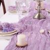 Gauze Table Runner Semi-Sheer Crinkle Table Runner Boho Rustic Decorations For Wedding Reception Bridal Shower Holiday Party