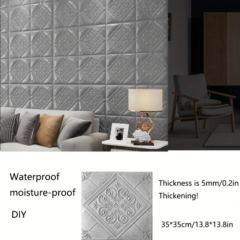 10 st 3D Floral Carving Style med en förtjockning av Självhäftande Antikollisionsdekaler Vattentät och Fuktsäker Lätt att Rengöra och Fri att Klippa