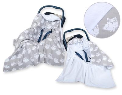 Large Baby Wrap for the Stroller Carrier Seat, Double-sided - Gray Owls