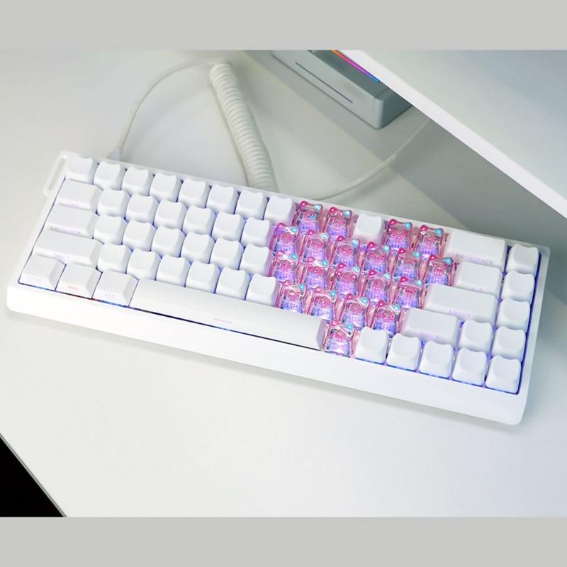 Ergonomic 21 Key Transparents Cats Shaped Keycaps With Heart Pattern PC Construction For Comfort Typing And Gaming Setups
