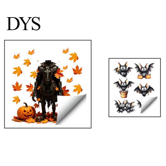 Self Adhesive Halloween Window Clings 2PCS Wall Stickers, Cartoon Ghost And Pumpkin Pattern Decals, Waterproof Decals for Bedroom Self-Adhesive A