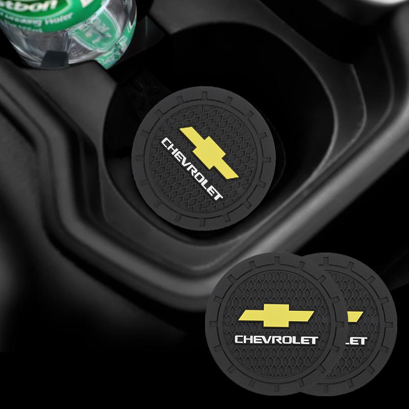 2Pcs Car Interior Coaster Water Cup Non-Slip Pad Silicone For Chevrolet Cruze Malibu Colorado Suburban Equinox Blazer Trax Spark  LZ3