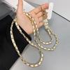 For Mobile Phone Straps Pearl Leather Chain Long Crossbody Neck Band Shoulder Cord Anti Loss Rope Hang Metal Leather Pendant