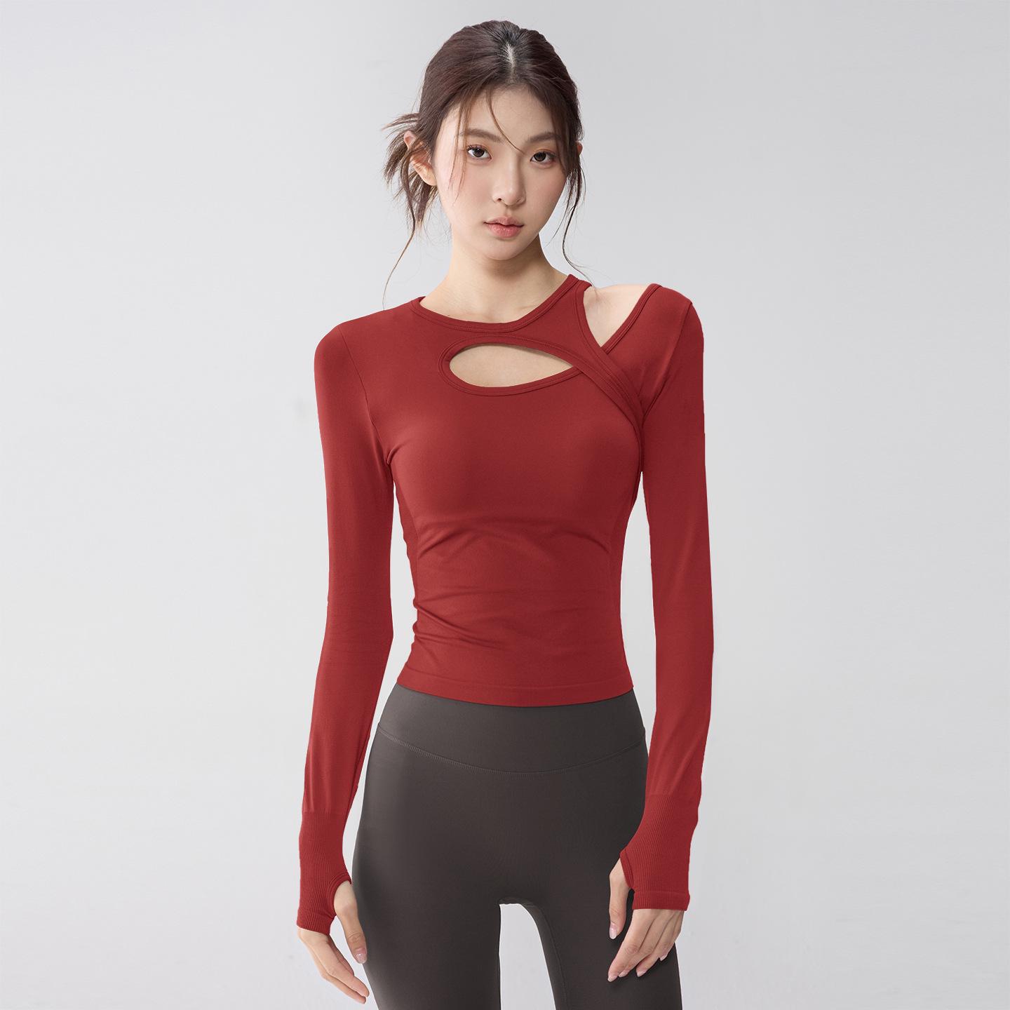 

Women s Long Sleeve Hollow Yoga Top for Running & Pilates Extra Large