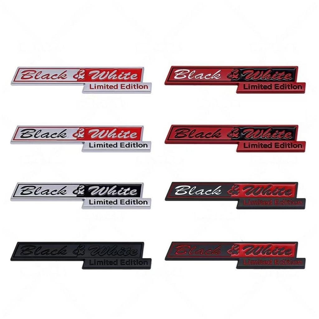 3D Metall Limited Edition Schwarz&Weiß Logo Abzeichen Aufkleber Seitenkotflügel Kofferraum Heck Emblem Aufkleber