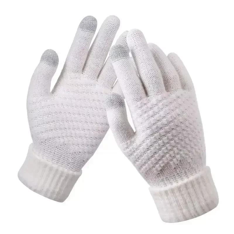 

Touchscreen Winter Gloves Thick Fleece Lined Warm Korean Style Cycling Student Outdoor Riding Sports Handwear Accessories белый