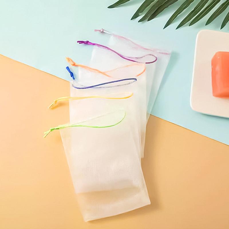 Hangable 10Pcs/Set Exfoliating Bath Bubble Delicate Foam Face Cleansing Tool Soap Saver Bag Net Soap Pouch Foaming Mesh Bag