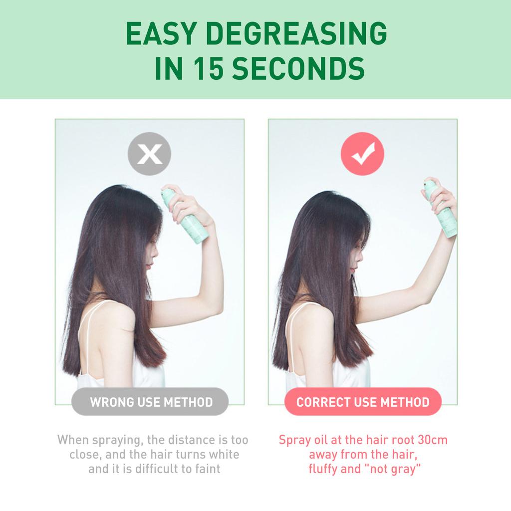 Jaysuing 150 ml Oil Control Bez umývania vlasov Fluffy Spray Bezoplachový suchý šampón Remove Attached Sweat Static Oil-control Hair Powder Hairspray
