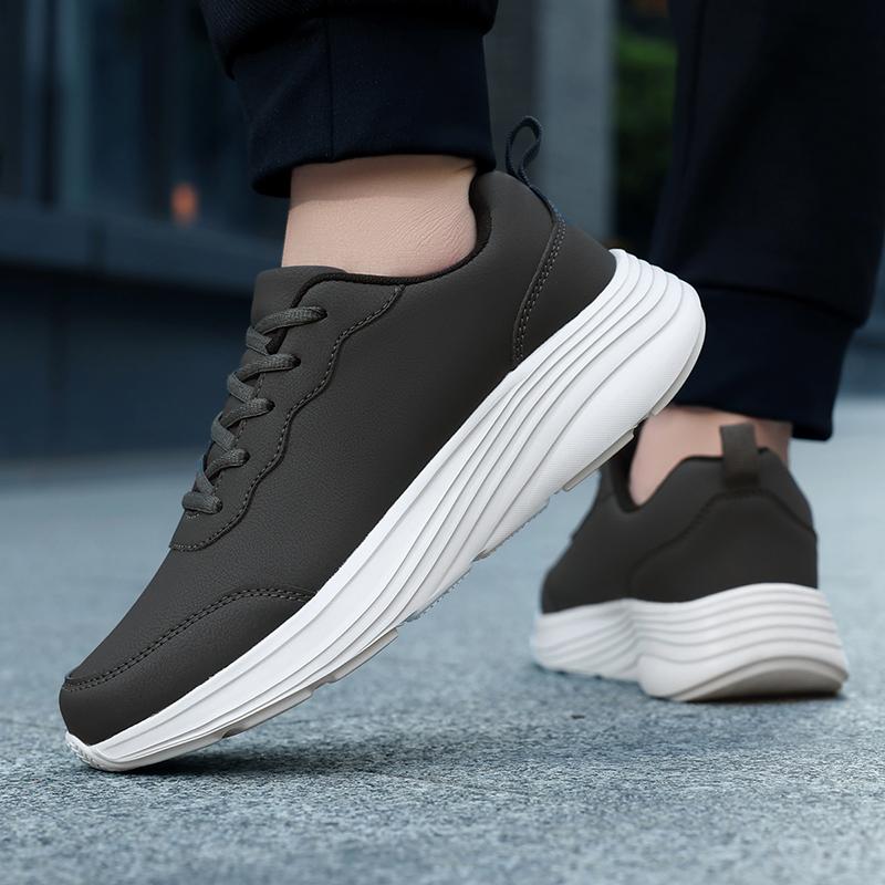 Modische Leder Herren Freizeitschuhe Wasserdichte Laufschuhe Herren Abriebfeste Herren Sportschuhe zum Gehen Zapatillas Deportivos Hombre