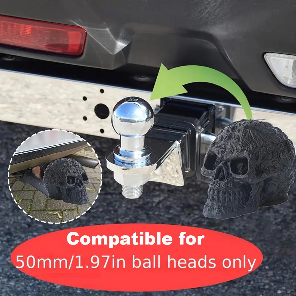 Skeleton Trailer Connector Cover Skull Trailer Coupling Cover Anti-Rust Cover Ball Protector Trailer Hitches Cap Towing Hit G4Z3
