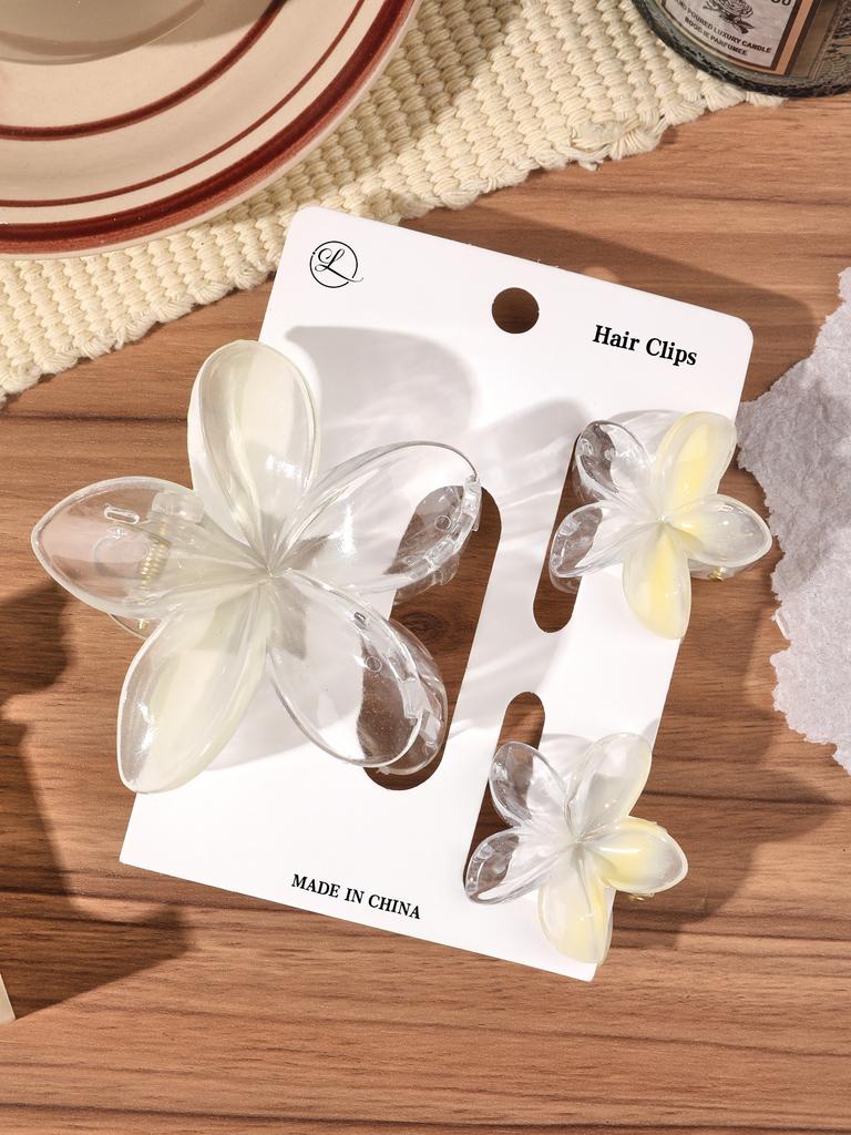 4 Stück Niedliche Blume Bananen Haarspangen für Dickes Haar, Starker Halt Rutschfest, Hawaiianisch, Haarschmuck für Frauen Mädchen Urlaubsgeschenk