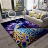 1pc Luxurious Crystal Velvet Peacock Area Rug -  Polyester, Heavy-Duty, Non-Slip Carpet Chair Mat for Office, Kitchen, Livin