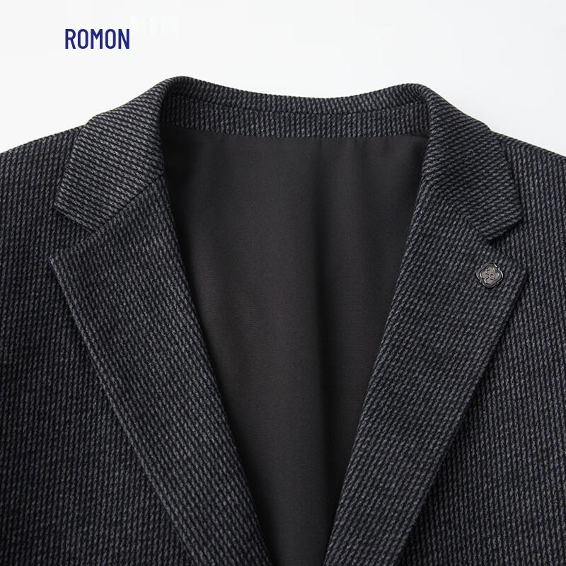 ROMON Men's Striped Wool Blend Stretch Business Casual Blazer