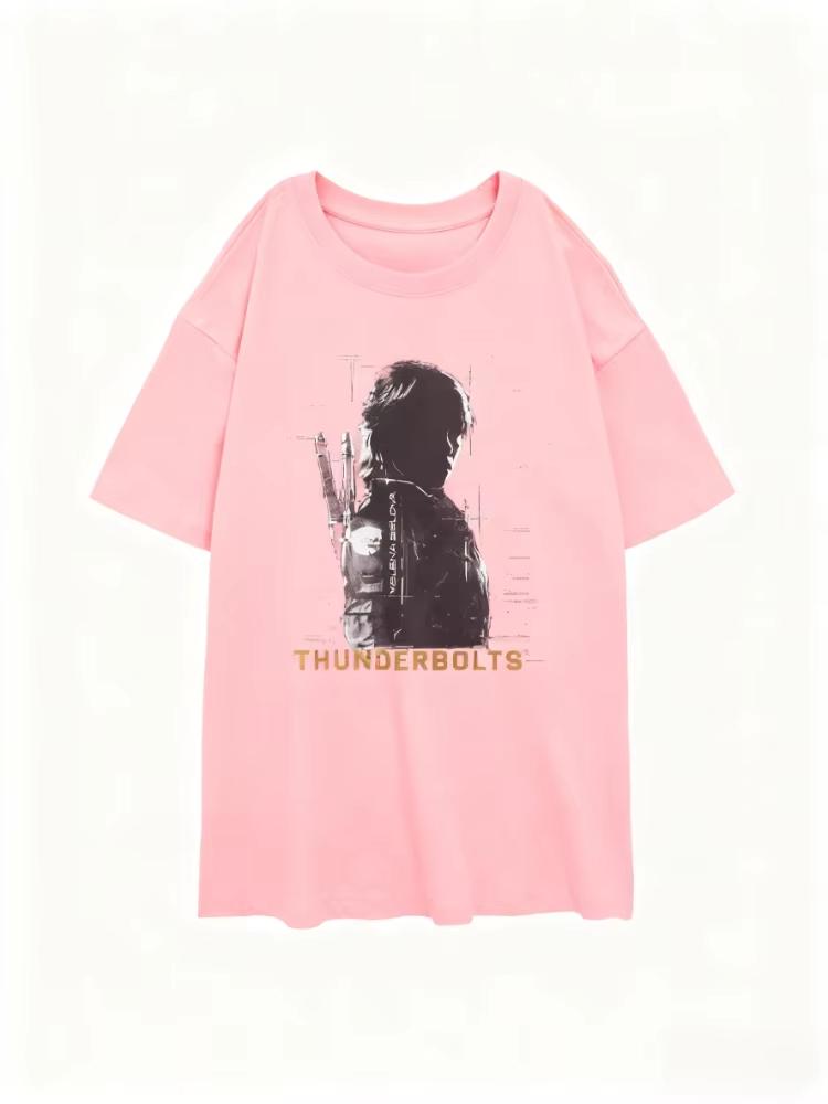 Marvel Original Neu Thunderbolt Yelena Profil Mädchen Übergroß Comic Print Herren und Damen Kurzarm Übergröße T-Shirts