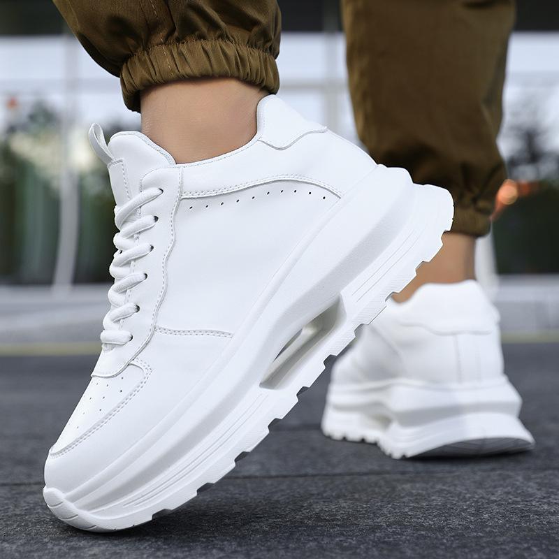Men's Versatile Height-Increasing Dad Sneakers - Thick Sole, New White Sports Casual Shoes