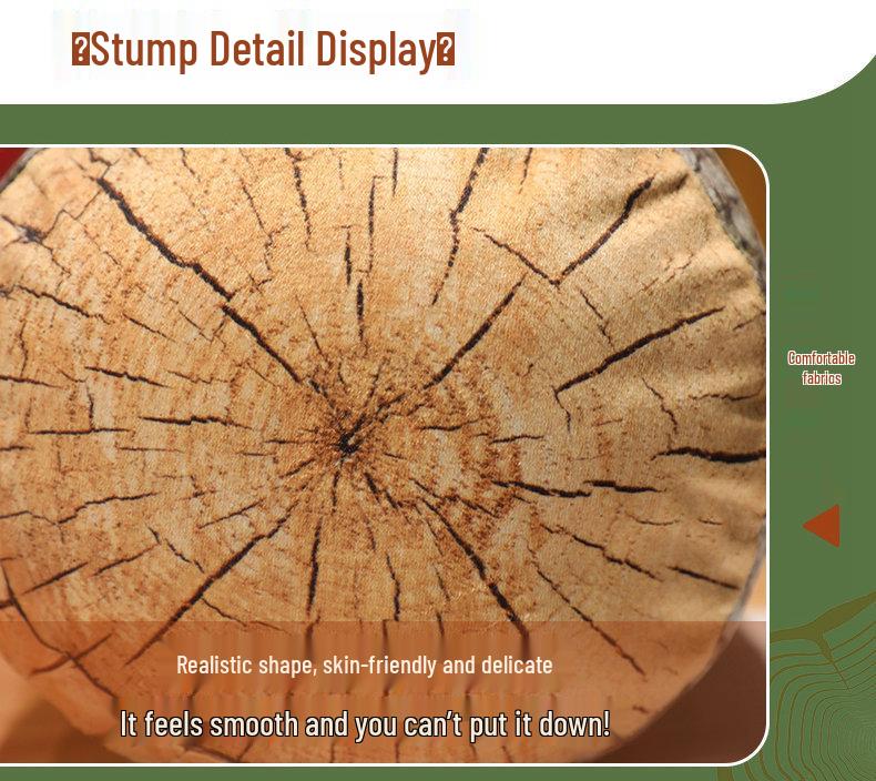 Creative Cylindrical Wood Log Cushion