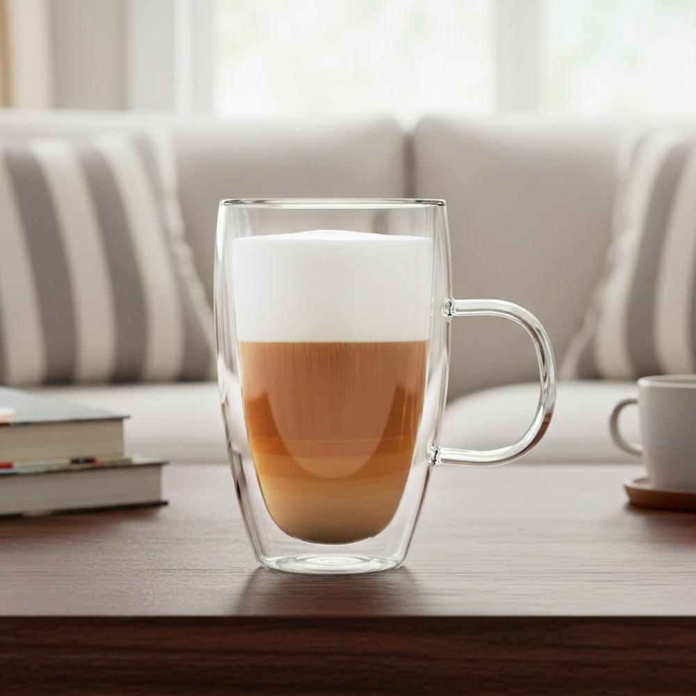 Double-Walled Thermal Glass For Latte Coffee Double 430 Ml 4 Pcs.