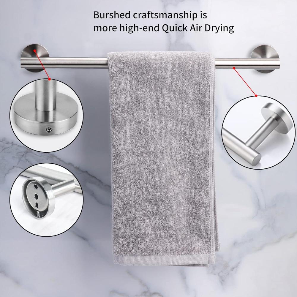 10 Piece Brushed Nickel Bathroom Accessories Set, 16 inch Brushed Nickel Bathroon Hardware Set Towel Bar Ring Toilet Paper