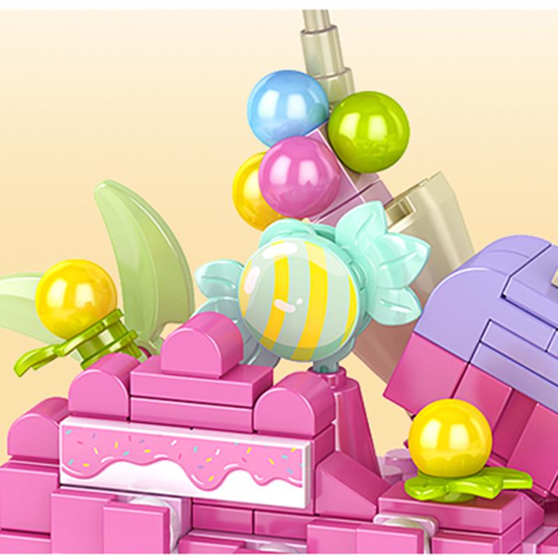 City Building Blocks Ice Cream Shop Dessert House Model Set Desktop Decor Kids DIY Toys Christmas Birthday Gift