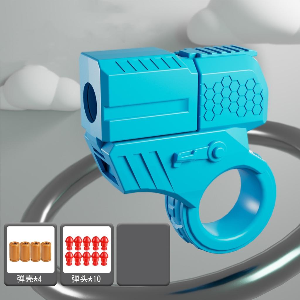 Mini Finger Ring Pistol Gun Shell Ejected Can Launch Soft Bullet Decompression Fidget Spinner Rotate Anxiety Stress Relief Toy