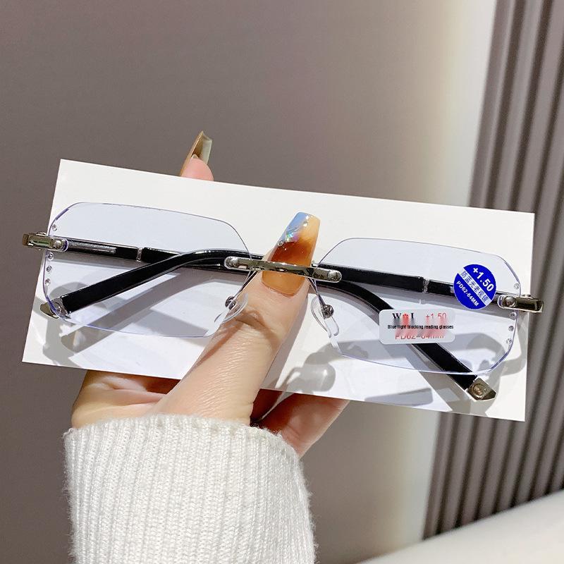 Advanced Frameless Photochromic Beveled Reading Glasses with Anti-Blue Light & High Definition