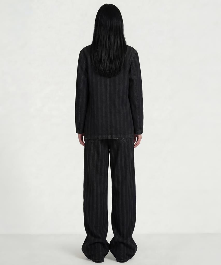 SETSETSET Tuck Stripe Wide Denim Pants