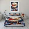 Santa and Reindeer Flying Scene Bedding Duvet Cover Set Duvet Cover Pillowcases  (1*Duvet Cover 2*Pillowcases, Without Duvet Insert)