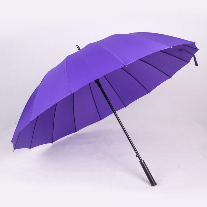 

Зонт с длинной ручкой, однотонный, 16 костей, двойной прямой зонт, автоматический зонт, зонт с рисунком 25 inch 16 bone светло-фиолетовый