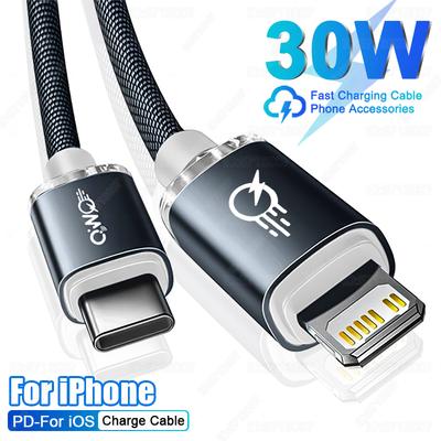 30W USB Type C Cable for iPhone 15 14 13 12 11 16 Pro Max Fast Charging Cable For Apple iPad Air Pro Data Cord Phone Accessories