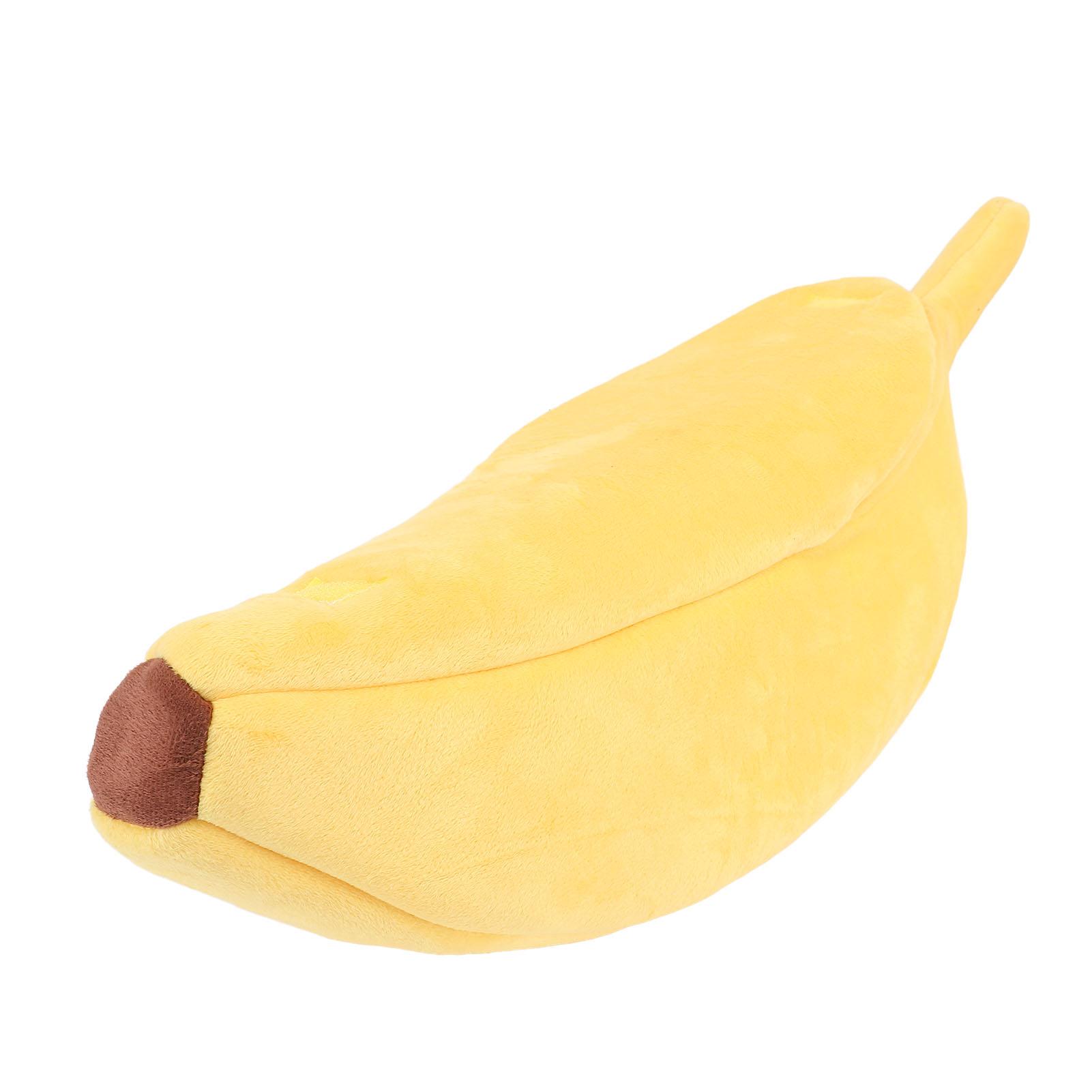 

Banana Cat Bed 60x20x17cm Yellow Removable Washable Cute Funny Fruit Shape Dog Bed for Pets Under