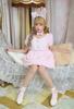 Clearstone Fluffy Animal Cosplay Halloween Strawberry Rabbit Costume for Pink Women,